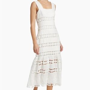 Elegant White Lace Midi Dress